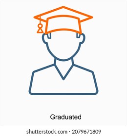 Graduated or Student Icon Concept