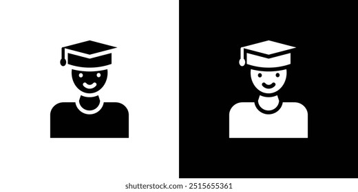 Graduated student icon logo set vector