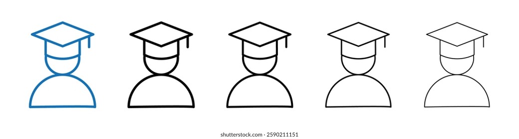 Graduated student icon Outline vector logo for web ui