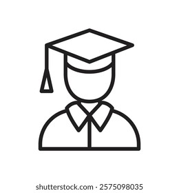 Graduated student icon Simple thin outline