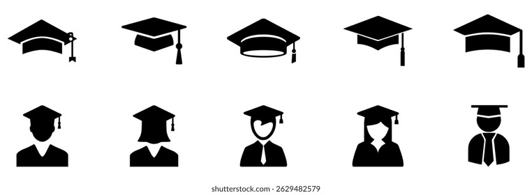 Graduated student icon. Student icon. Vector Illustration. EPS 10
