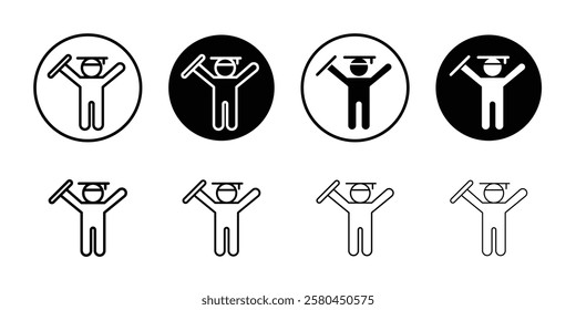 Graduated student icon Vector logo outline