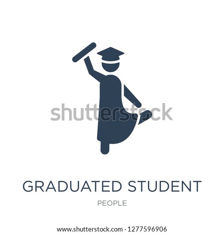 graduated student icon vector on white background, graduated student trendy filled icons from People collection, graduated student vector illustration
