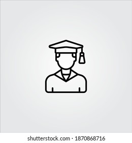 
Graduated student line icon logo