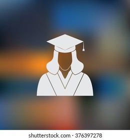 Graduated student. Vector icon