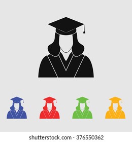 Graduated student. Vector icon