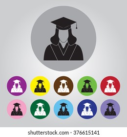 Graduated student. Vector icon