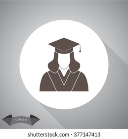 Graduated student. Vector icon