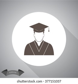 Graduated student. Vector icon