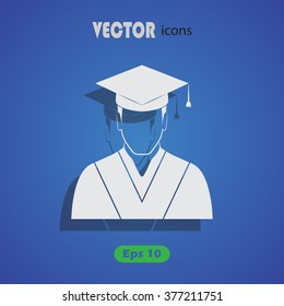 Graduated student. Vector icon