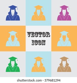 Graduated student. Vector icon