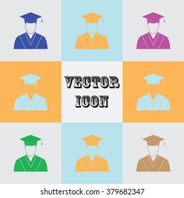 Graduated Student Vector Icon Stock Vector (Royalty Free) 379682347 ...