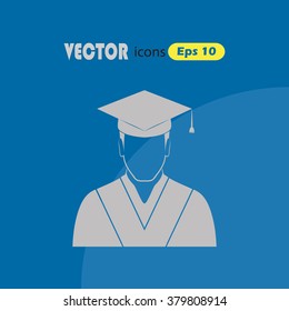 Graduated student. Vector icon