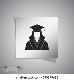 Graduated student. Vector icon