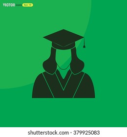 Graduated student. Vector icon