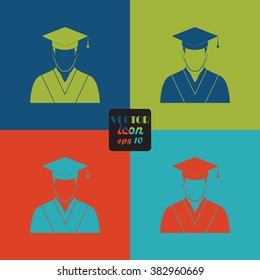 Graduated student. Vector icon