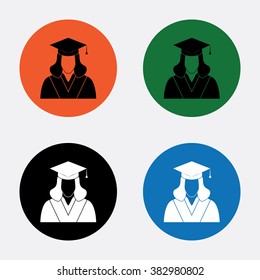 Graduated student. Vector icon