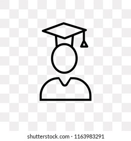 Graduated Student vector icon isolated on transparent background, Graduated Student logo concept