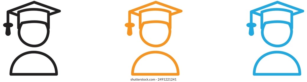 Graduated student vector logo set collection for web app ui