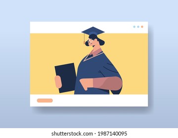 graduated student in web browser window graduate celebrating academic diploma degree education university certificate