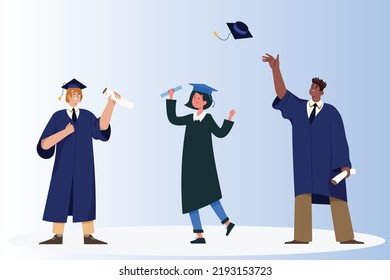 Graduated Students Celebrating Graduation College University Stock ...