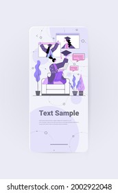 graduated students discussing during video call graduates celebrating academic diploma degree education