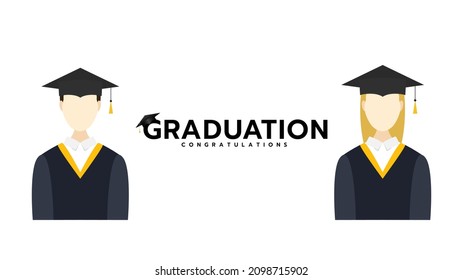 Graduated Students  Graduation Gown Vector , Congratulations On Graduation , Vector Illustration EPS 10