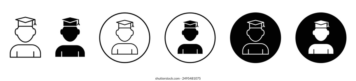 Graduated thin line vector icon set.