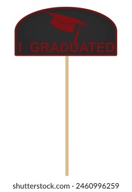 I graduated topper. vector illustration