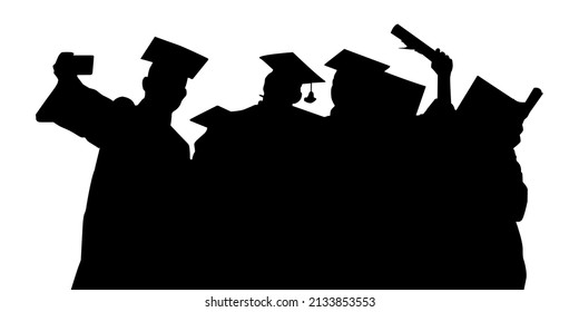 Graduated at university Silhouette high achievements. School student hat vector