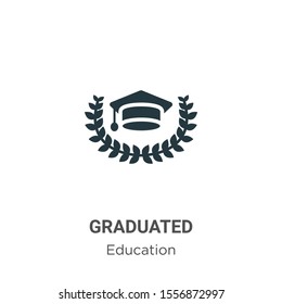 Graduated vector icon on white background. Flat vector graduated icon symbol sign from modern graduation and education collection for mobile concept and web apps design.