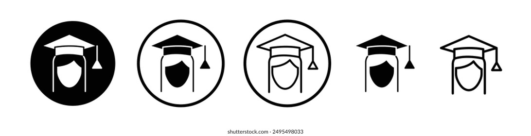 Graduated vector icon set in black and white color.