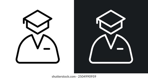 Graduated vector icon set black and white filled and outlined style.