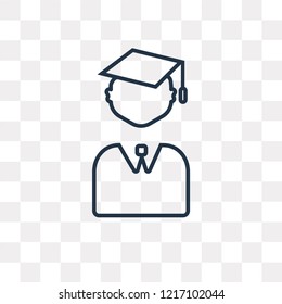 Graduated vector outline icon isolated on transparent background, high quality linear Graduated transparency concept can be used web and mobile