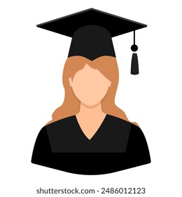 Graduated woman clip art. Flat Vector illustration