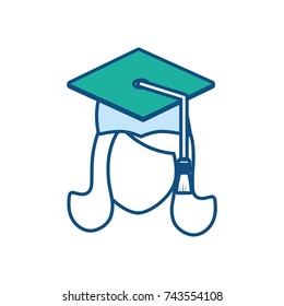 graduated woman icon