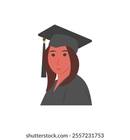 Graduated, Women Career Flat Vector Illustration