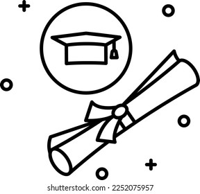 Graduater vector icon on transparent background. Outline Graduater vector icon