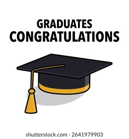graduates cap congratulations Used for making illustrations, covers, posters for graduation ceremonies