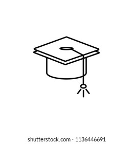 graduate's cap. Element of education icon for mobile concept and web apps. Thin line graduate's cap can be used for web and mobile on white background