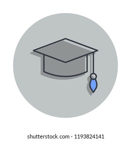 graduate's cap icon in badge style. One of web collection icon can be used for UI, UX