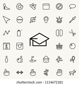 graduate's cap icon. Detailed set of minimalistic line icons. Premium graphic design. One of the collection icons for websites, web design, mobile app on colored background
