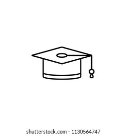 graduates cap icon. Element of education icon for mobile concept and web apps. Thin line graduates cap icon can be used for web and mobile