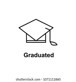 graduate's cap icon. Element of school icon for mobile concept and web apps. Thin line icon for website design and development, app development. Premium icon on white background
