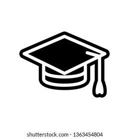 graduate's cap icon. Element of Science for mobile concept and web apps icon. Glyph, flat icon for website design and development, app development