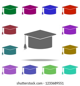 graduate's cap icon. Elements of University life in multi color style icons. Simple icon for websites, web design, mobile app, info graphics