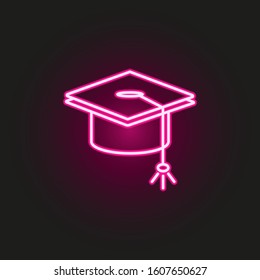 graduate's cap neon style icon. Simple thin line, outline vector of education icons for ui and ux, website or mobile application