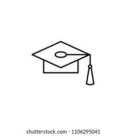 graduate's cap outline icon. Element of simple education icon for mobile concept and web apps. Thin line graduate's cap outline icon can be used for web and mobile on white background