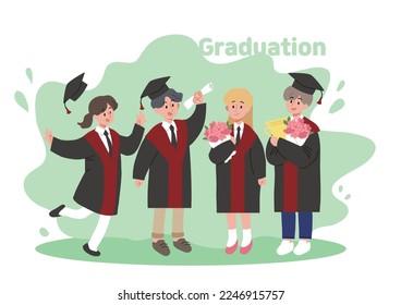 Graduates in caps and gowns