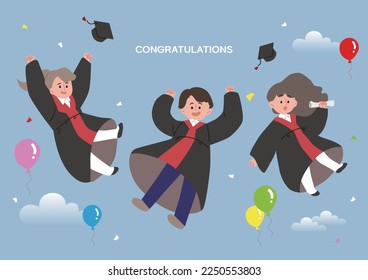 graduates in caps and gowns